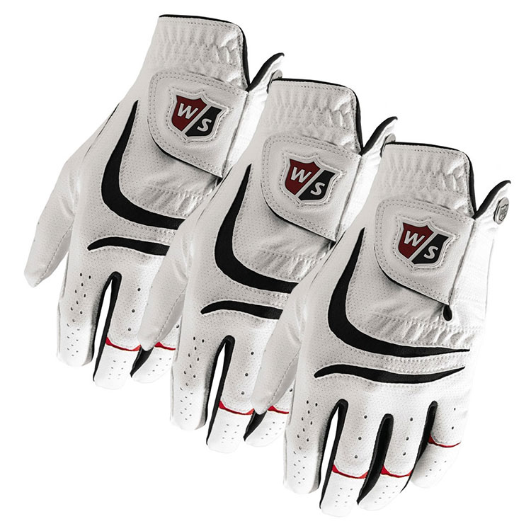 Wilson Grip Plus Golf Glove (3 Pack) White  /  Right Handed Golfer