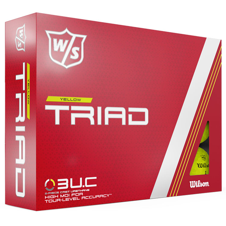 Wilson 2024 Triad Golf Balls Yellow Balls  /  Dozen