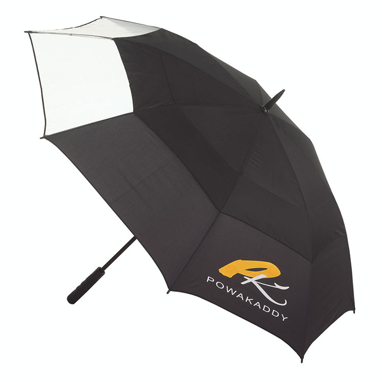 PowaKaddy Automatic Double Canopy Golf Umbrella Black / White