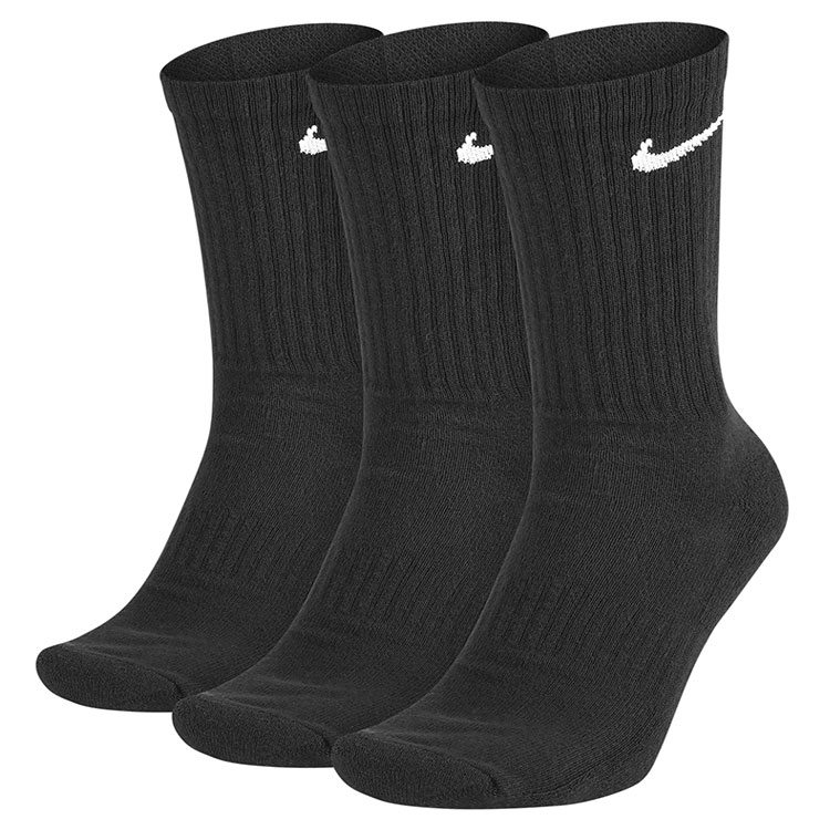 Nike Everyday Cushioned Crew Golf Socks (3 Pack) Black