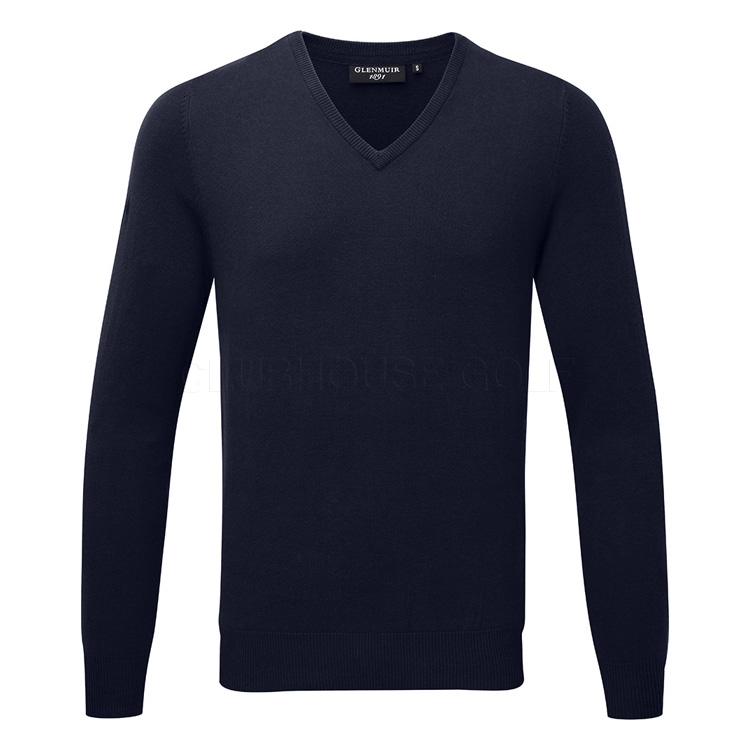 Glenmuir Eden V-Neck Cotton Golf Sweater Navy