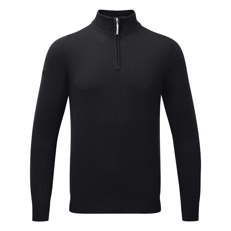Glenmuir Devon 1/4 Zip Cotton Golf Sweater Black