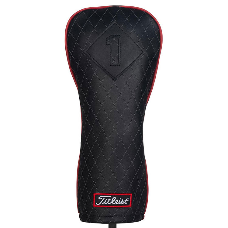 Titleist Jet Black Leather Driver Headcover Black / Red