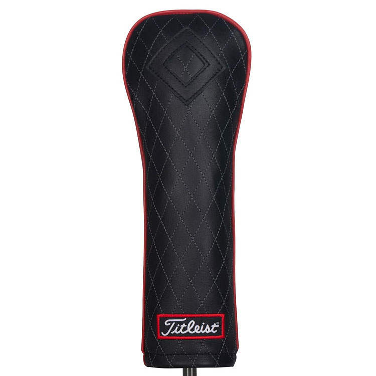 Titleist Jet Black Leather Fairway Wood Headcover Black / Red