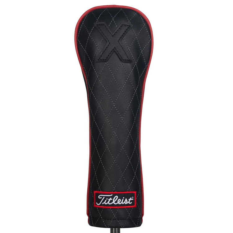 Titleist Jet Black Leather Hybrid Headcover Black / Red