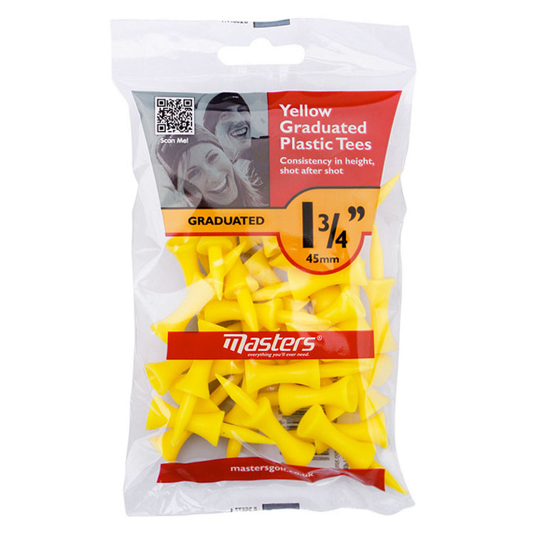 Masters Graduated 45mm Golf Tees (30 Pack) Yellow