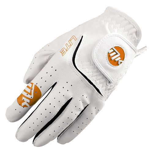MKids Junior Golf Glove (Small) White / Orange  /  Right Handed Golfer